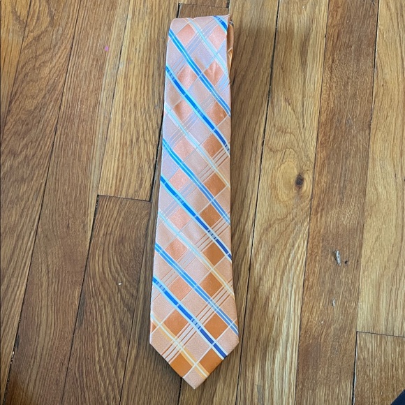 MICHAEL Michael Kors Orange and Blue Plaid Tie - Picture 1 of 2
